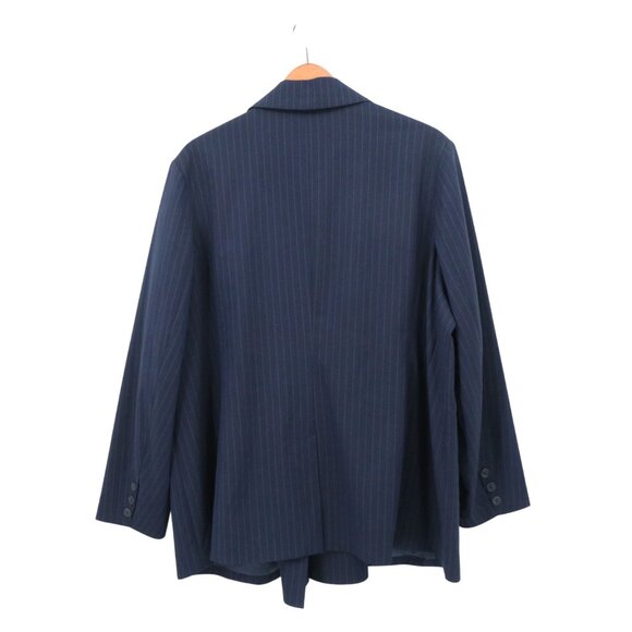 NWT Avec Les Filles Tailored Navy Double Breasted Pinstripe Blazer Jacket 2X - Picture 8 of 10
